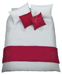Unbranded Isabel Hearts Duvet Set - Single