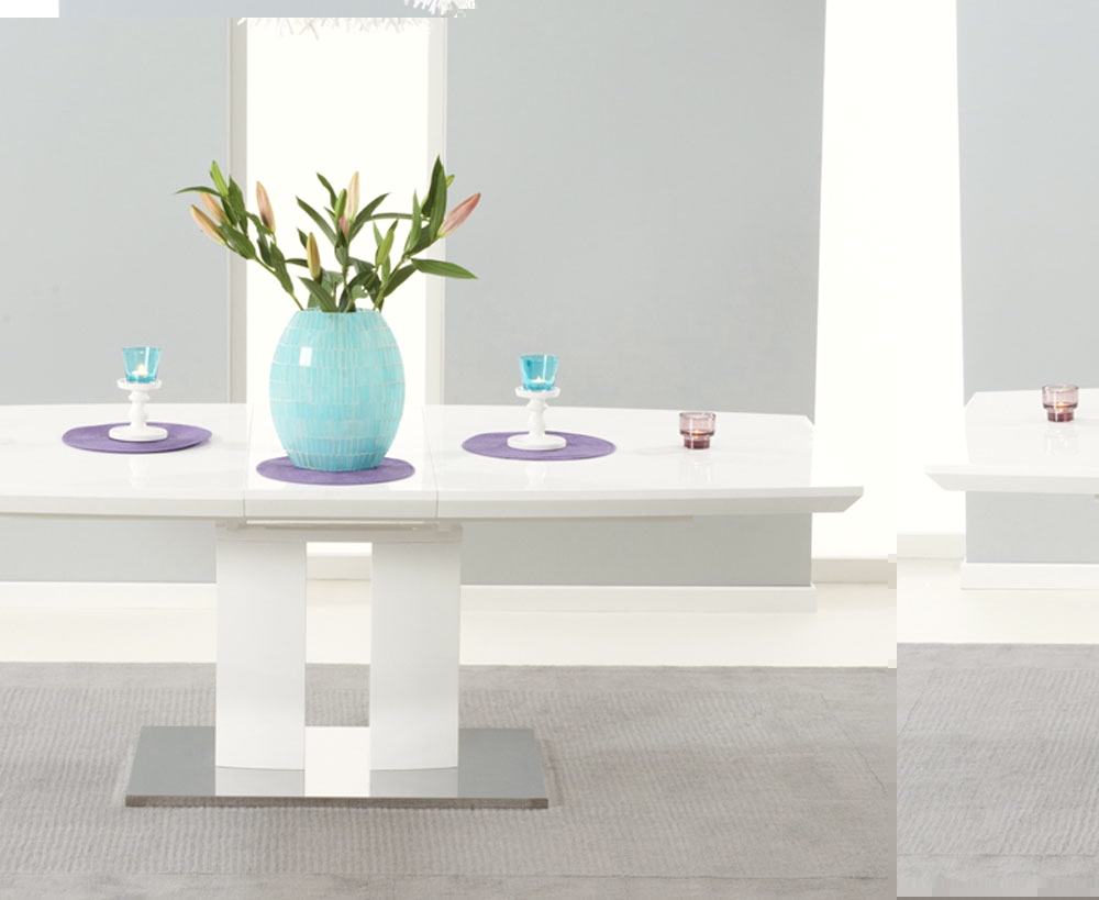 Unbranded Isabella White Gloss Extending Dining Table -