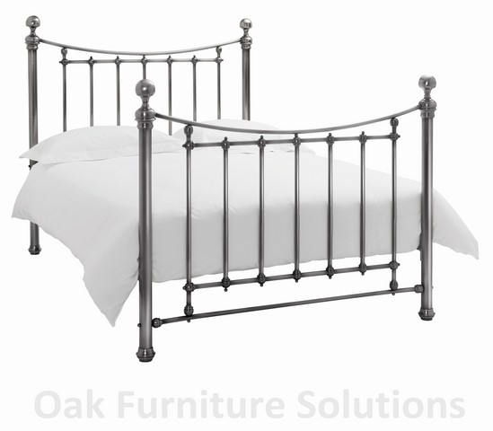 Unbranded Isabelle Antique Nickel Bedstead - 135cm -