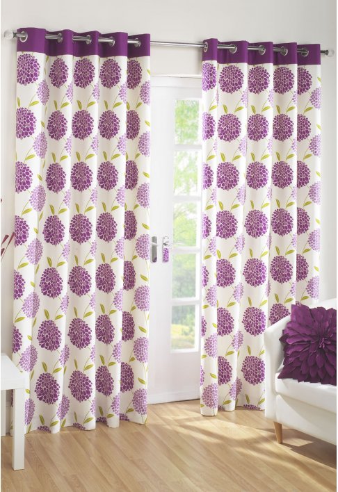 Unbranded Isabelle Aubergine Lined Eyelet Curtains