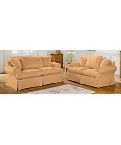 Unbranded Isabelle Large Sofa   Free Regular Sofa - Latte