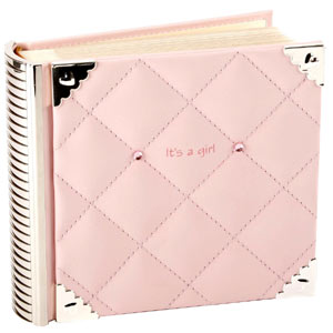 Unbranded Its a Girl Pink Padded Photo Album