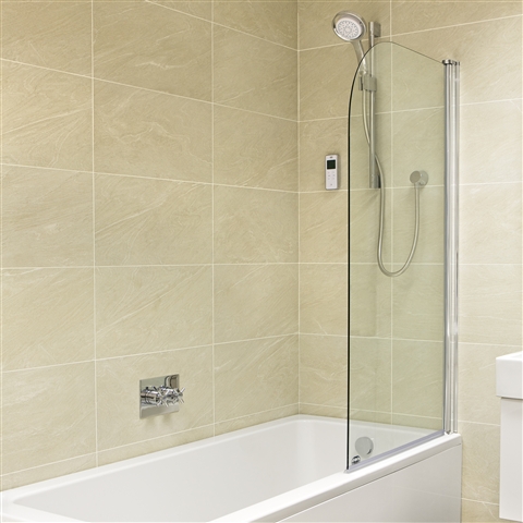 Unbranded Ivonne 800mm Curved Bath Shower Screen 6mm Easy