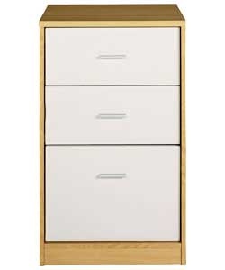 Ivory and Beech Finish Filing Cabinet