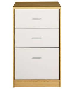 Ivory and Beech Finish Filing Cabinet