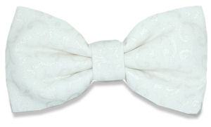 Unbranded Ivory Embossed Bow Tie