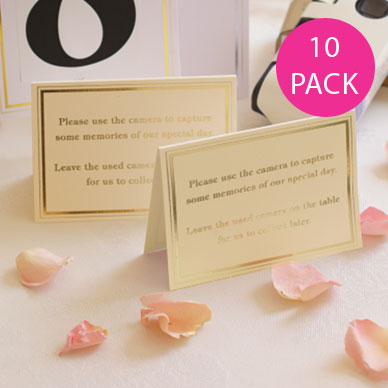 Unbranded ivory/gold foil camera cards