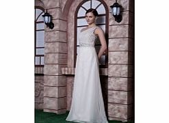 Unbranded Ivory Sloping shoulder Terse Evening Dresses