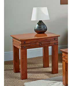 Jaipur Sheesham End Table and Drawer