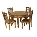 Jali light circular dining table with 4 chairs