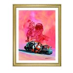 A limited edition print featuring our man on his H