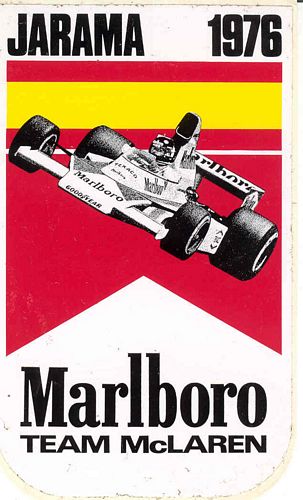 Jarama 1976 Team Marlboro McLaren Event Sticker (8cm x 14cm)
