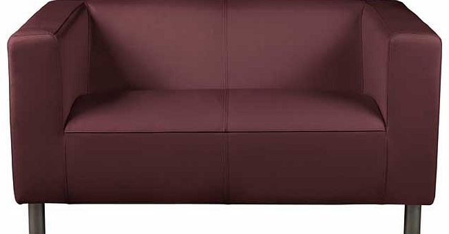 Unbranded Jasper Leather Effect Compact Sofa - Plum