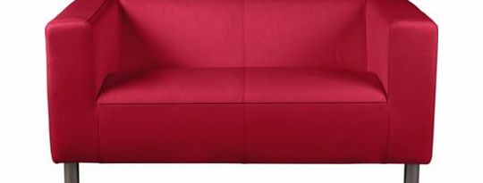 Unbranded Jasper Leather Effect Compact Sofa - Red