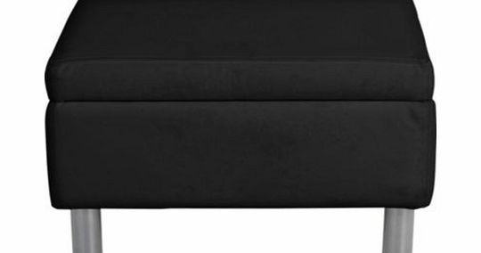 Unbranded Jasper Leather Effect Footstool - Black