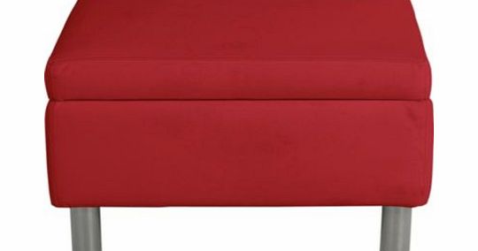 Unbranded Jasper Leather Effect Footstool - Red