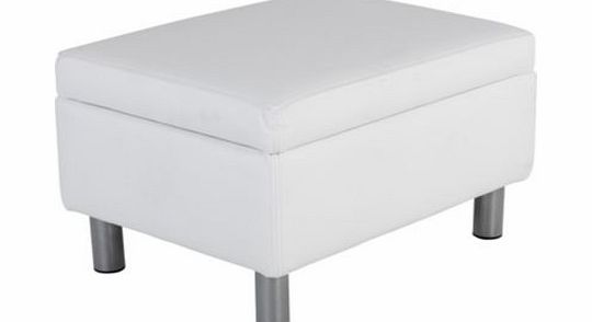 Unbranded Jasper Leather Effect Footstool - White