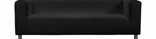 Unbranded Jasper Regular Leather Effect Sofa - Black