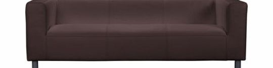 Unbranded Jasper Regular Leather Effect Sofa - Chocolate