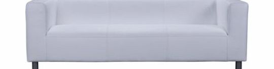 Unbranded Jasper Regular Leather Effect Sofa - White