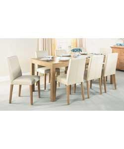 Unbranded Javia Extendable Dining Suite with 6 Faux Leather Chairs