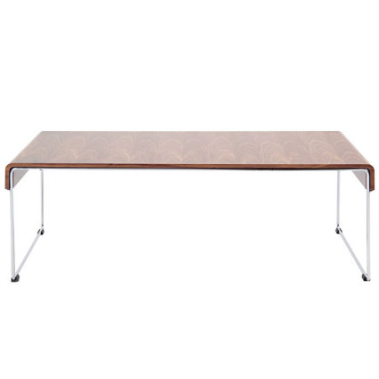 Simple and stylish walnut veneer coffee table. Excellent option for any modern home complete with a 
