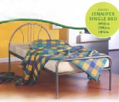 Jennifer Silver Metal Bedstead. 3ft Single.