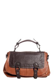 Unbranded Jess Contrast Faux Snake Skin Satchel