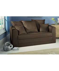 Foam fold out sofabed with scatter back design offering style and comfort in soft 100% polyester