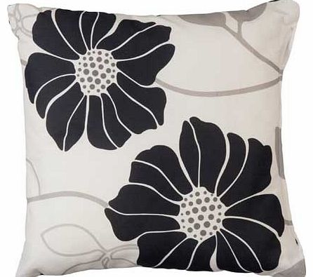 Make a bold statement with the black and cream floral design of this cushion. The botanical blooms with winding leaves will coordinate with a neutral dandeacute;cor to add some style and character to your room. Fully sewn and stuffed cushion. Cover 1
