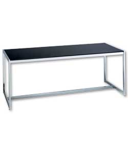 Jet Black Glass/Metal Coffee Table
