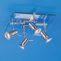 Jett 4 Light Square Halogen Spotlight Brushed Chrome Finish