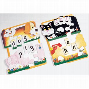 Simple spelling puzzles - Jiglets are flexible, magnetic jigsaw puzzles, with simple early spelling