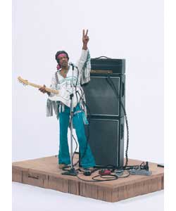 This detailed action figure of Jimi Hendrix is bas