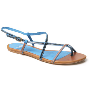 Grosgrain flip flop with overlay straps, patent trim detail and buckled sling back. The Joes sandal 