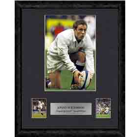 Containing two strips of 35mm film  showing Johnny Wilkinson comes with silver plaque and