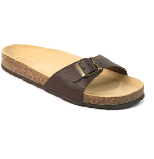 Stylish and practical leather foot bed sandal. The Joliday flip flop has one buckled strap and rubbe