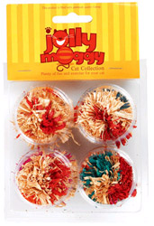 Pet Accessories - Jolly Moggy Cat Corn Coloured Balls with Catnip