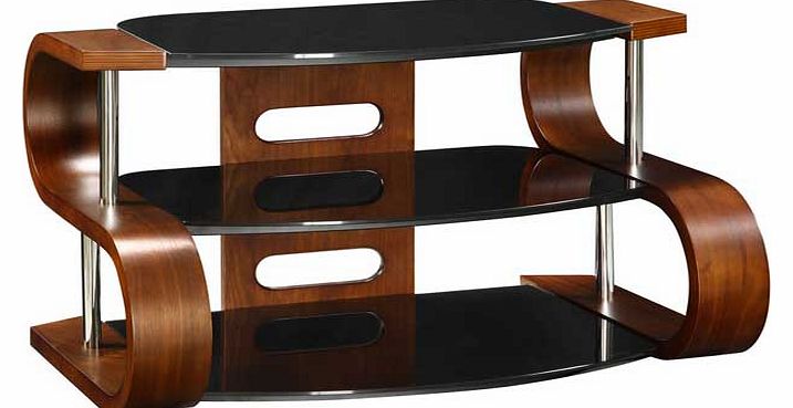 Unbranded Jual Large Walnut Effect and Black Glass Curved