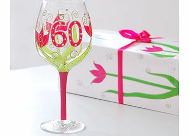 Unbranded Julie Childs 60th Birthday Hand Painted Wine Glass