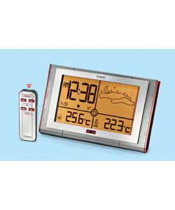 Desk top or wall mountable weather station with re