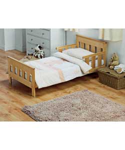 Maximum weight of child this bed is suitable for 70kg.Cot outer dimensions (L)146.5, (W)72, (H)56.5c