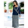 All-round pleated skirt in printed georgette. Lined. Washable. Polyester. Lining: Polyester.Short le