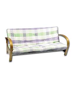 Kansas Futon and Green Check Mattress