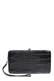 Unbranded Kara Wide Frame Box Snake Effect Clutch