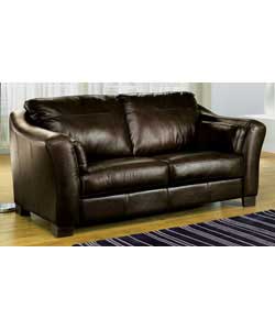 Unbranded Kavala Large Leather Sofa - Chocolate