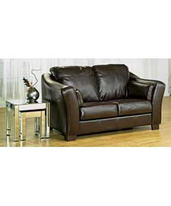 Unbranded Kavala Regular Leather Sofa - Chocolate