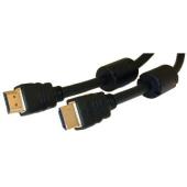 An HDMI cable with high quality gold-plated plugs with moulded strain-reliefs and integrated ferrite