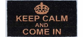 Welcome your guests into your home with this World War II inspired Keep Calm and Come In coir doormat in a striking black colour. Non-slip backing 100% coir. Non-slip backing. Size L70. W40cm. Weight 1.83kg. (Barcode EAN=5012679265944)