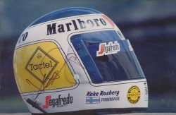 Keke Rosberg Race Helmet Signed Photo